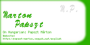 marton papszt business card